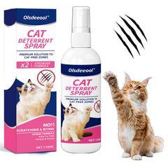 Olsdeeool Cat Deterrent Spray bottle front showing natural citrus formula for furniture protection.