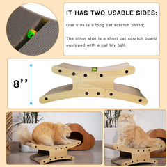 Olurrsia cat scratcher lounge hammock with toy ball for interactive play.