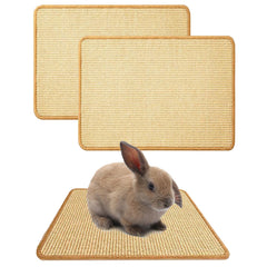 Oncpcare rabbit scratch mat closeup showing natural sisal fibers for healthy scratching
