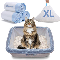 Ondware cat litter liner packaging showing 30-piece supply for easy restocking.