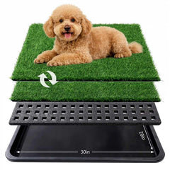 Ondware dog grass pad tray with 30x20-inch surface for indoor potty.