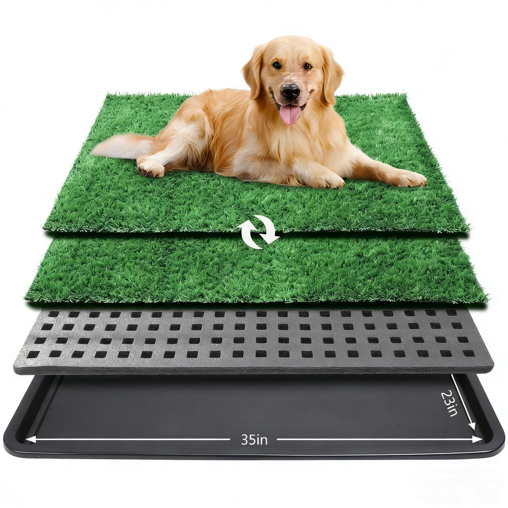 ondware dog grass pad tray 35x23in with realistic texture for indoor potty training
