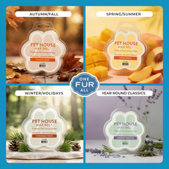 One Fur All USA-made label on Pet House Sunwashed Cotton wax melts