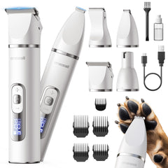 Oneisall 4-in-1 dog grooming kit with LCD display for easy battery monitoring