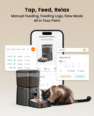 oneisall cat feeder dry food tank emphasizes large capacity for busy weeks