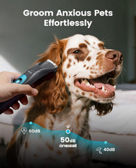 oneisall cordless dog grooming kit in use for convenient indoor or outdoor grooming