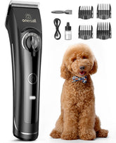 oneisall dog clippers with heavy-duty motor for smooth trims on thick coats.