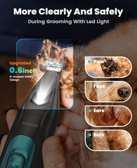oneisall quiet dog grooming kit in action to minimize pet stress
