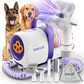 oneisall dog grooming kit unit in use for efficient fur removal at home