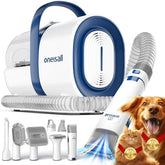 oneisall dog grooming vacuum setup showing integrated grooming and mess-free suction