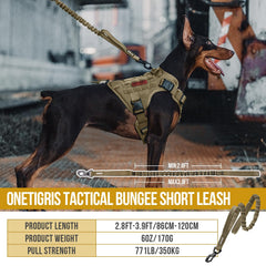 OneTigris bungee leash quick-release in tan enables fast, safe transitions