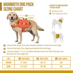 ONETIGRIS Mammoth dog pack adjustable harness ensures secure, comfortable wear.