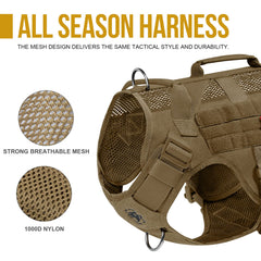 OneTigris No Pull harness front D ring for quick control.