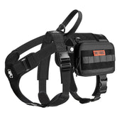 ONETIGRIS service dog vest harness black large side view with MOLLE pouches for quick access