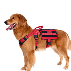 OneTigris service dog vest harness, red, front view emphasizes ergonomic straps for comfortable all-day wear
