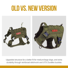 OneTigris tactical dog harness showing MOLLE system for modular pouches.