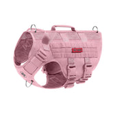 OneTigris tactical dog harness pink front view for comfortable walking