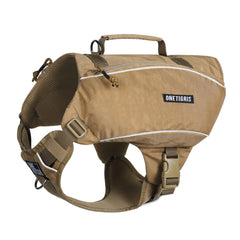 ONETIGRIS Y-Shaped Dog Backpack front view with secure harness and top grab handle for easy lifting