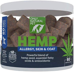 Only Natural Pet Allergy Soft Chews bottle shown for on-the-go daily allergy support
