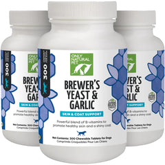 Only Natural Pet Brewer's Yeast & Garlic chewables bottle front β easy flea prevention