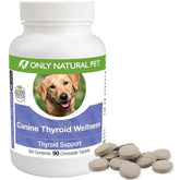 Only Natural Pet Canine Thyroid Wellness chew bottle—supports daily vitality and easy dosing.