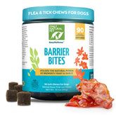 Only Natural Pet EasyDefense Barrier Bites package with bacon-flavored soft chews for daily flea and tick defense.