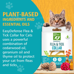 Only Natural Pet EasyDefense cat collar worn on cat neck simple, effective flea and tick protection.