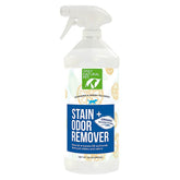 Only Natural Pet enzyme stain bottle pour demonstrates quick stain lifting on fabrics.