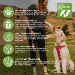 Only Natural Pet Hemp Advanced Mobility with green-lipped mussels supports joint comfort.