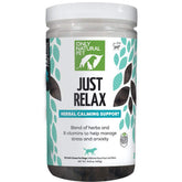 Only Natural Pet Just Relax calming chews for dogs in bacon flavor; promotes calm moments.