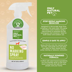 Only Natural Pet No Marking Deterrent Spray on carpet helps deter peeing.