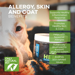 Only Natural Pet omega-3 dog skin-coat shows EPA/DHA for coat shine