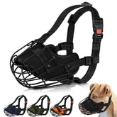 OOPSDOGGY Pitbull Muzzle with metal basket for safe, breathable wear on walks.
