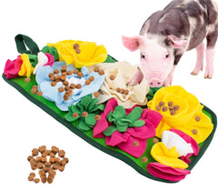 OOXYG pig foraging mat on floor provides enrichment during play