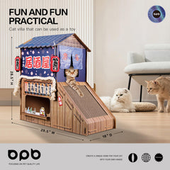 opbodqo cardboard cat house dual bed design offers separate lounging spots