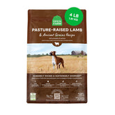 Open Farm Ancient Grains kibble close-up, protein-rich formulation for active dogs.