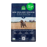 Open Farm Ancient Grains Dry Dog Food venison bag close-up highlighting grain-inclusive formula.