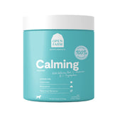 Open Farm Calming Chews bottle label; vet-approved ingredients highlighted for peace of mind.