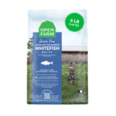 Open Farm Catch-of-the-Season whitefish kibble bowl for protein-forward nutrition.