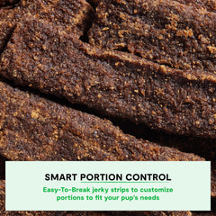 Open Farm grain-free beef jerky pieces highlighting ethical sourcing and protein-rich snack