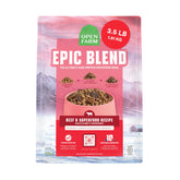 Open Farm Epic Blend high protein dog food in a bowl highlighting texture and nutrient balance
