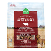 Open Farm freeze-dried beef morsels in bag showing compact nutrition for busy owners