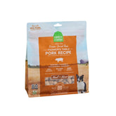 Open Farm pork recipe freeze-dried morsels in 13.5oz bag for complete meals.
