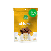 Open Farm grain-free dehydrated chicken dog treats in a resealable 4.5 oz pouch for easy rewards.