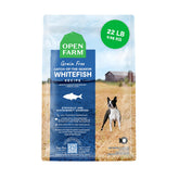 Open Farm grain-free dry dog food bag showing traceable ingredients for peace of mind