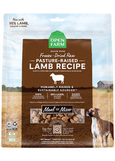 Open Farm lamb morsels in bowl, ready to serve as a complete meal option.