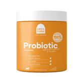 Open Farm Probiotic Chews jar front for dogs, gut-friendly and vet-approved.
