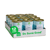 Open Farm puppy food pate packaging shows a 12-pack for easy mealtime prep.