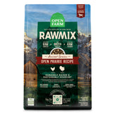 Open Farm RawMix dry dog food bowl close-up showing bone broth coating for palatability