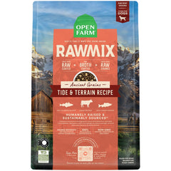 Open Farm RawMix bone broth-coated kibble with freeze-dried chunks enhances flavor.
